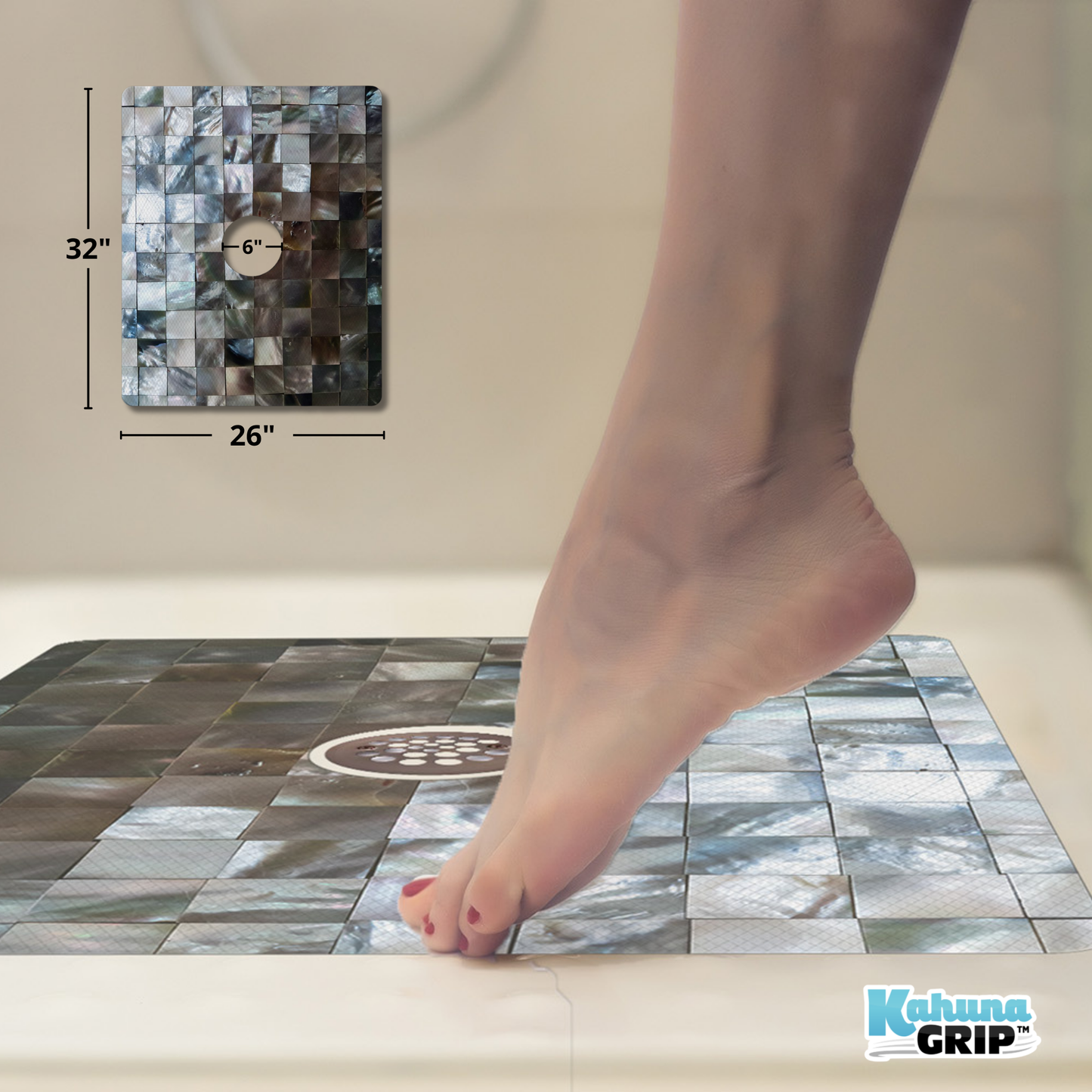 Anti-Slip Traction Mat for Bathtub and Shower Floors
