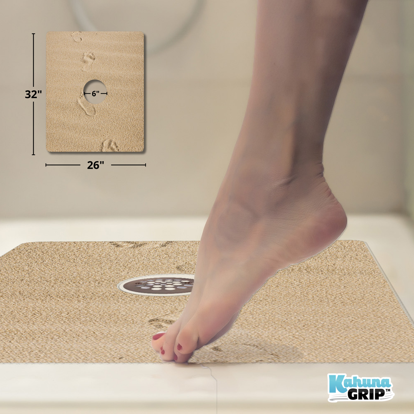 Anti-Slip Traction Mat for Bathtub and Shower Floors