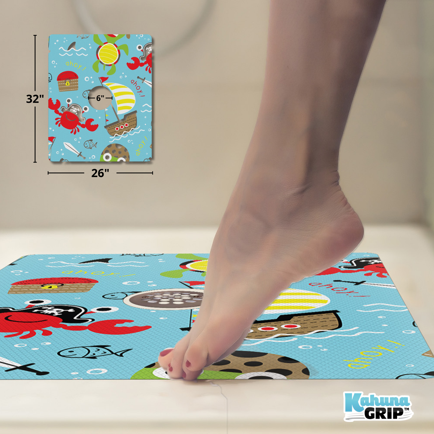 Anti-Slip Traction Mat for Bathtub and Shower Floors