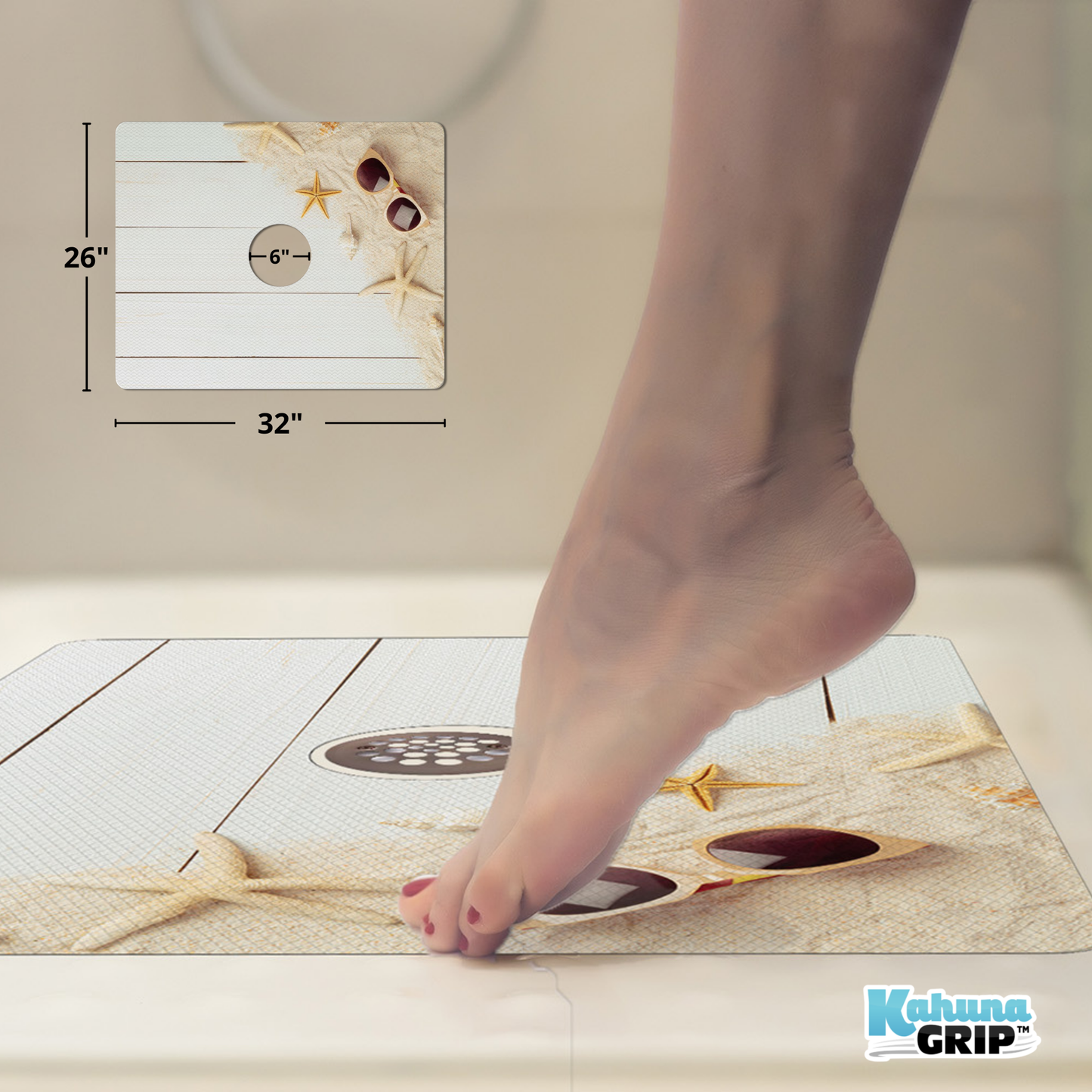 Anti-Slip Traction Mat for Bathtub and Shower Floors